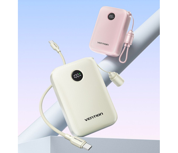 Vention Powerbank 20000mAh 2xUSB-C,USB-A z wyświetlaczem beżowy - 1543383 - zdjęcie 2